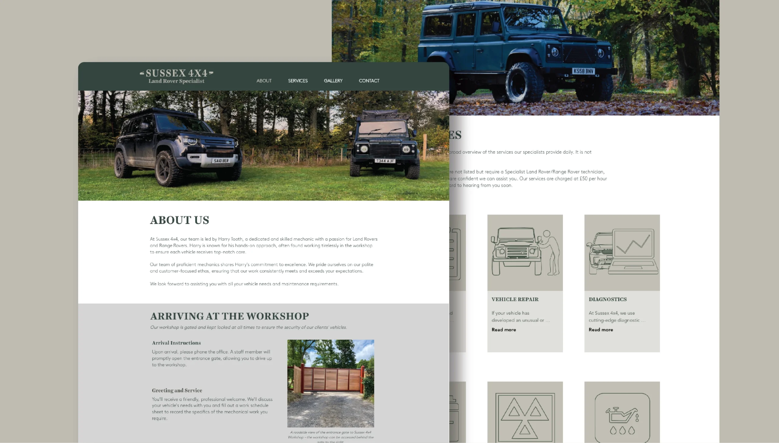 img src="Sussex-4x4-Website" alt="Screenshot of a previous web design project, displaying two pages from a website I created.">